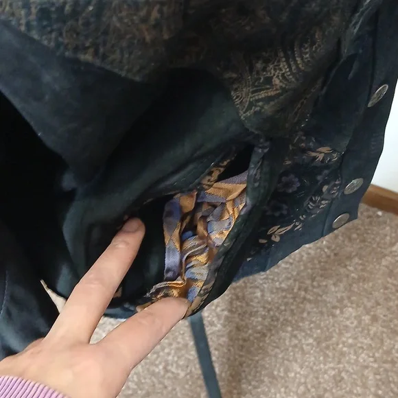 G 3 vintage floral leather bomber jacket size medium # 238 - Picture 7 of 17